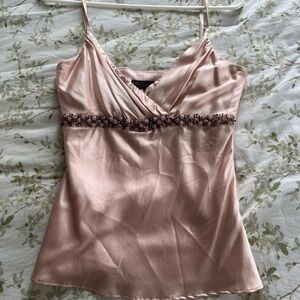 Cove Pink Embellished Bustier Camisole Top